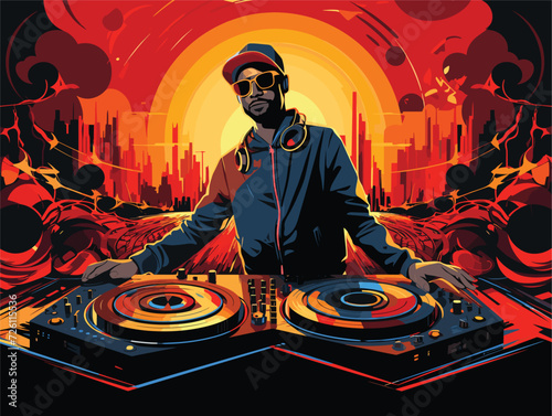 dj man with night party