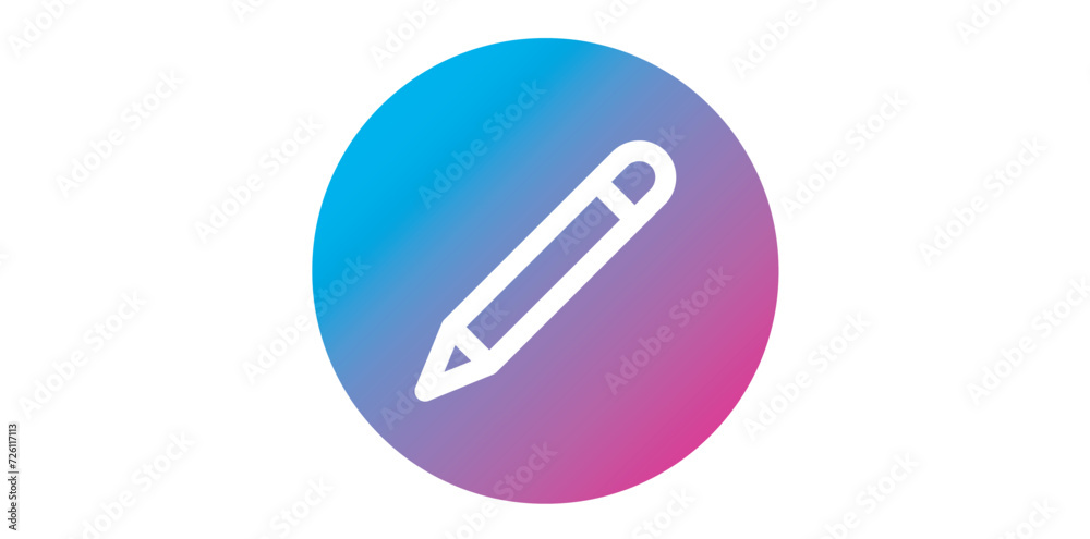 Gradient Pencil Icon, Hand Drawn Doodle Pencil Logo Vector Illustration. Gradient Pencil Icon, Hand Drawn Doodle Pencil Logo Vector Illustration.