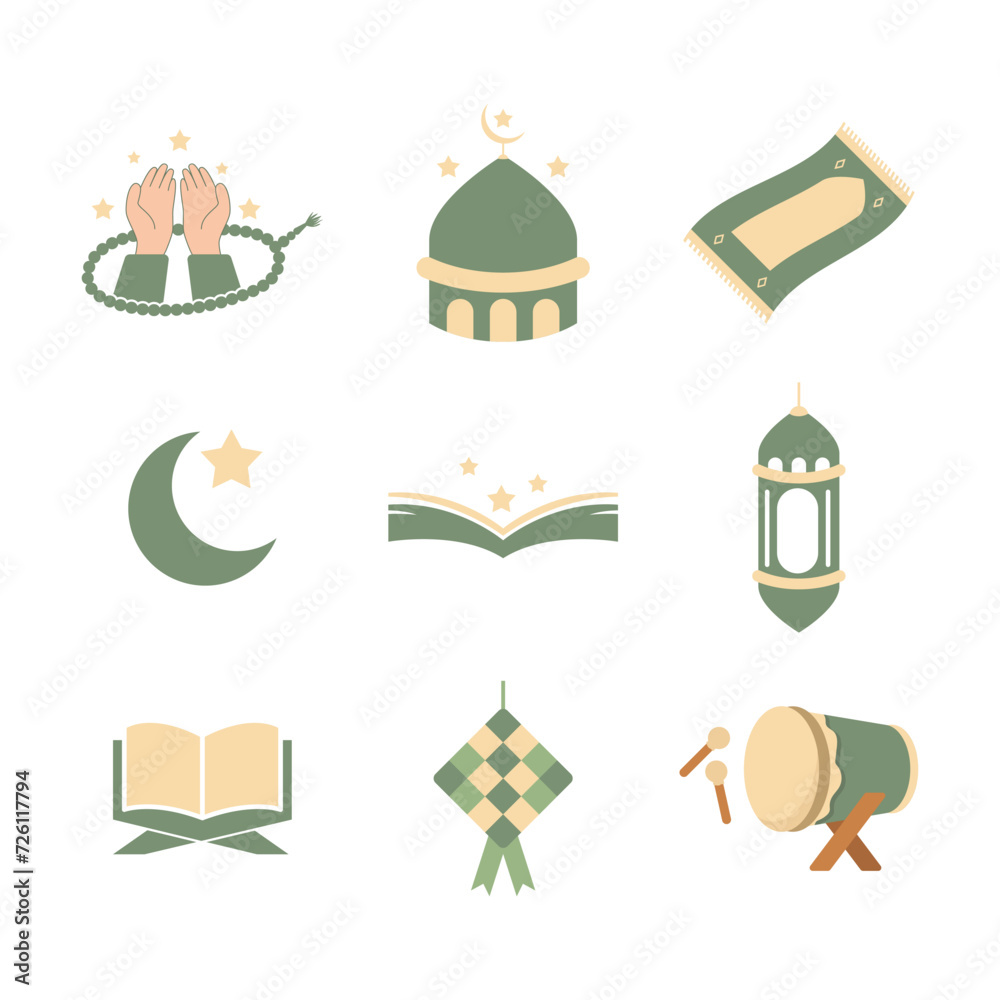 Fototapeta premium Ramadan icon set