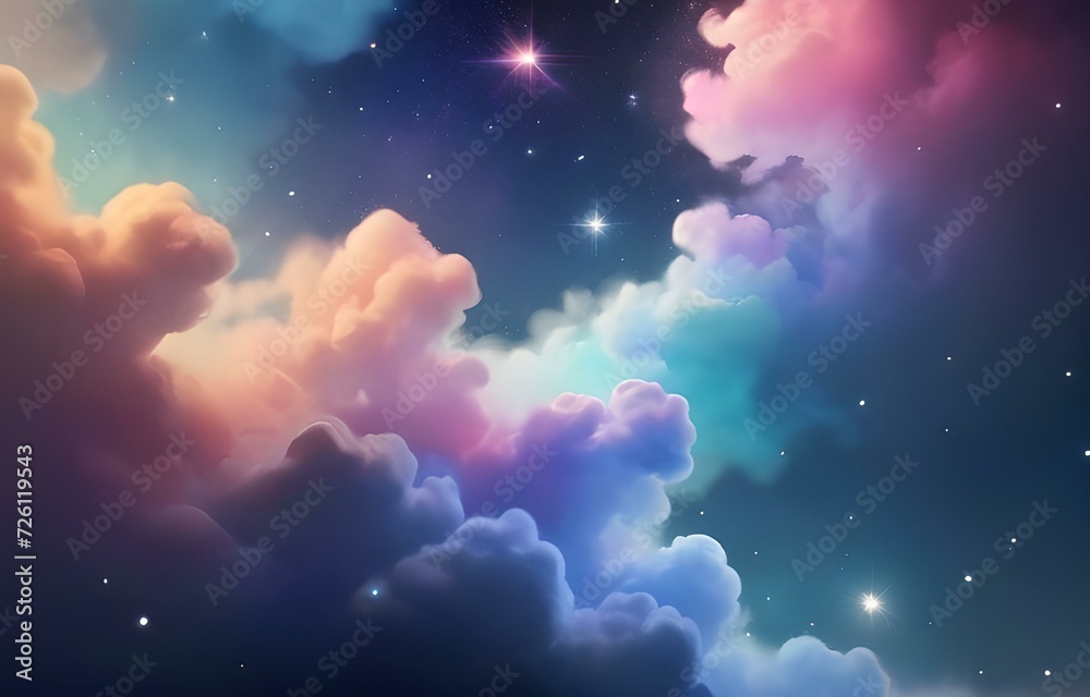 background with clouds and stars HD