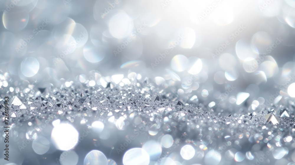 silver and diamond Abstract of Bright and sparkling bokeh background silver and diamond Abstract of Bright and sparkling bokeh background