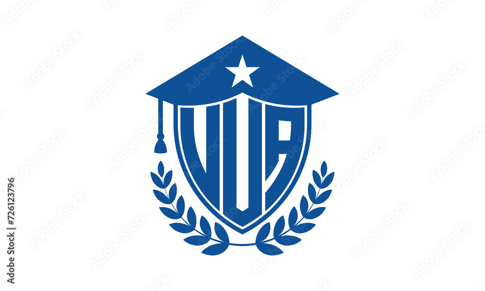 UUA three letter iconic academic logo design vector template. monogram, abstract, school, college, university, graduation cap symbol logo, shield, model, institute, educational, coaching canter, tech UUA three letter iconic academic logo design vector template. monogram, abstract, school, college, university, graduation cap symbol logo, shield, model, institute, educational, coaching canter, tech