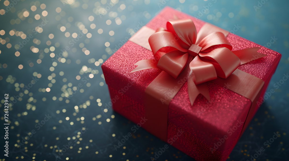 Red Christmas Gift Box with Ribbon for Holiday Celebration Decoration and Surprise Red Christmas Gift Box with Ribbon for Holiday Celebration Decoration and Surprise