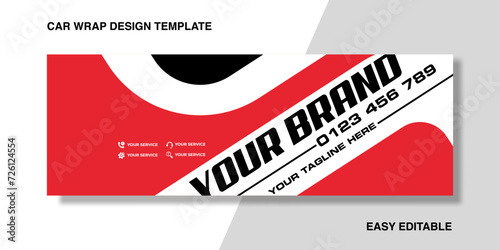 creative red black wrapping car decal elegant concept design