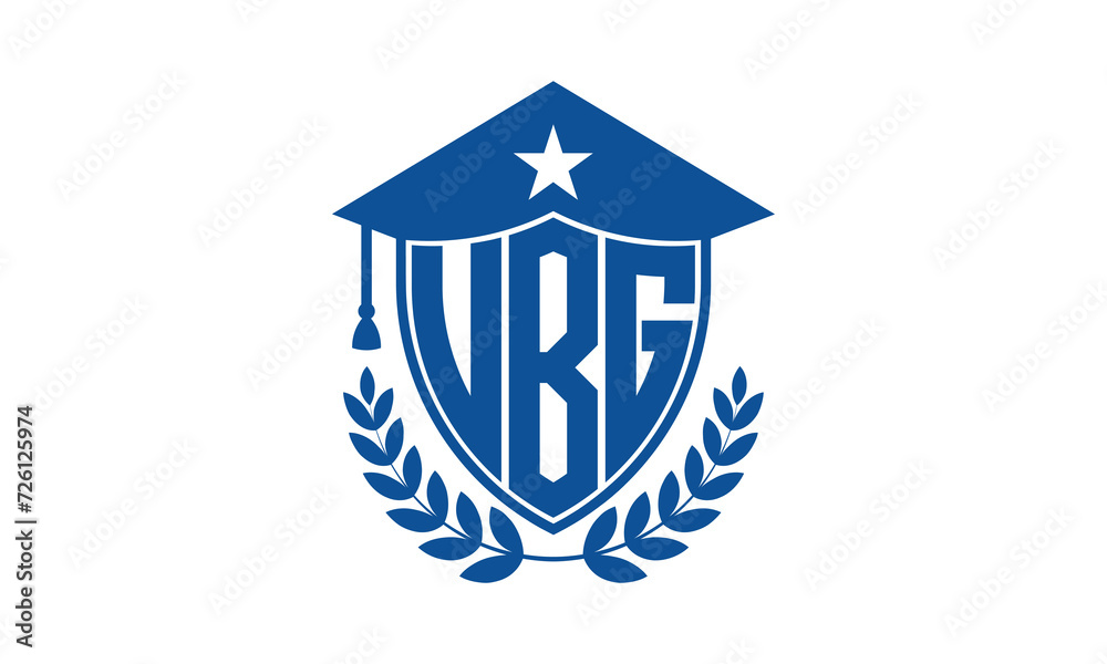 UBG three letter iconic academic logo design vector template. monogram, abstract, school, college, university, graduation cap symbol logo, shield, model, institute, educational, coaching canter, tech UBG three letter iconic academic logo design vector template. monogram, abstract, school, college, university, graduation cap symbol logo, shield, model, institute, educational, coaching canter, tech
