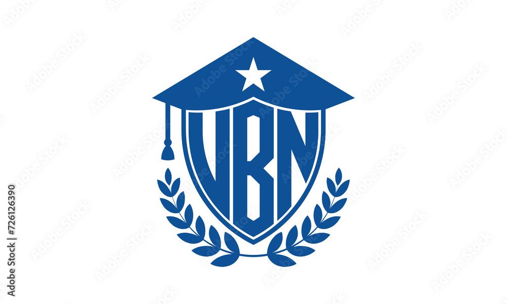 UBN three letter iconic academic logo design vector template. monogram, abstract, school, college, university, graduation cap symbol logo, shield, model, institute, educational, coaching canter, tech UBN three letter iconic academic logo design vector template. monogram, abstract, school, college, university, graduation cap symbol logo, shield, model, institute, educational, coaching canter, tech