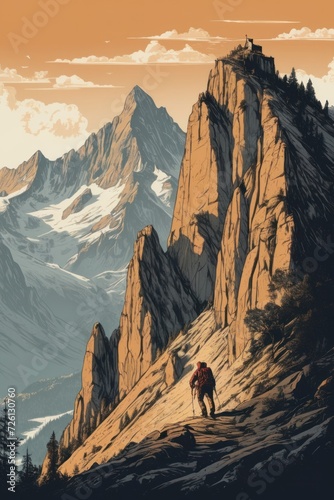 digital illustration of mountains landscape