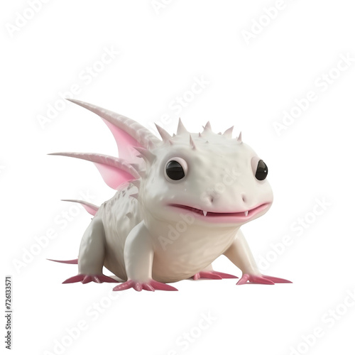 Cartoon Axolotl PNG Cutout, Generative AI