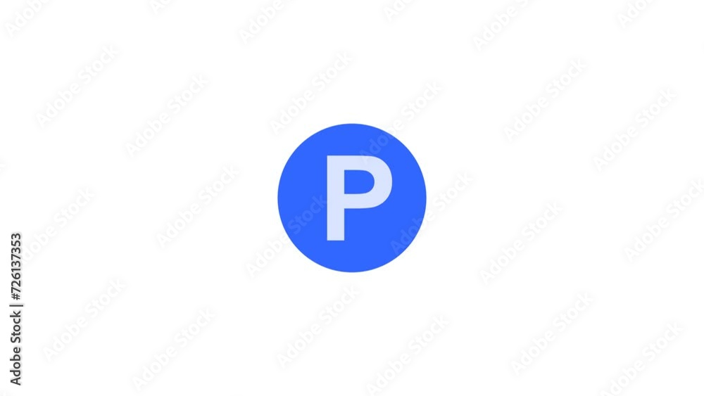 parking sign icon animation. Transparent background. 4K Video parking sign icon animation. Transparent background. 4K Video
