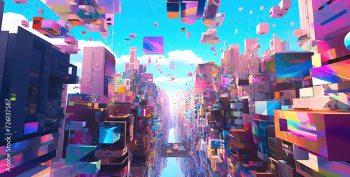 futuristic fantasy metaverse digital landscape