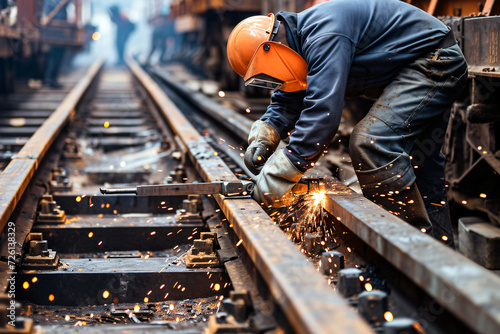 photo man is working at metal factory 