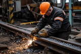 photo man is working at metal factory 