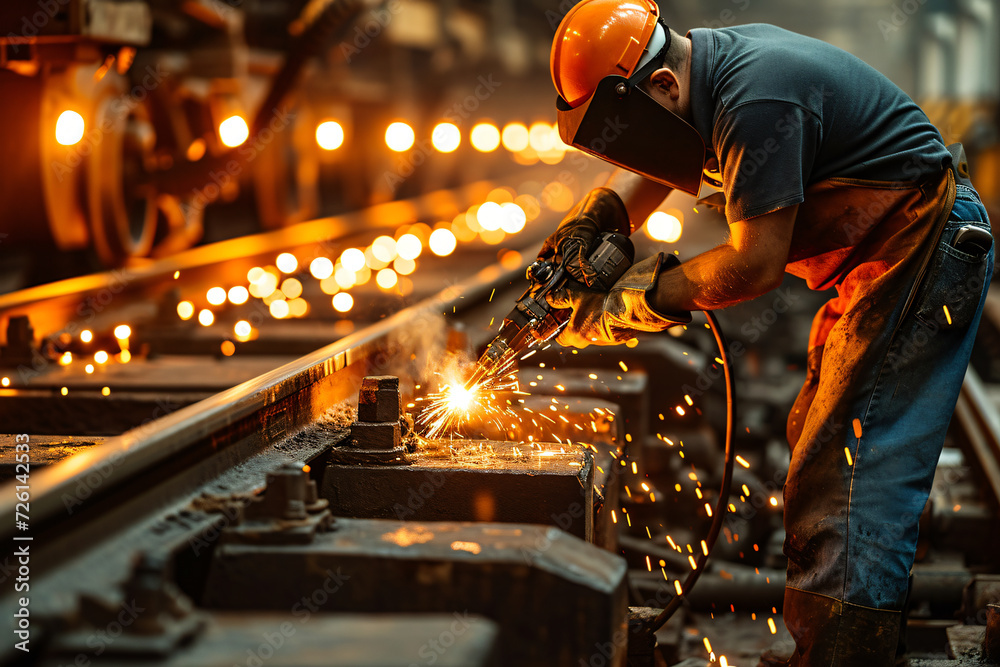 photo man is working at metal factory photo man is working at metal factory
