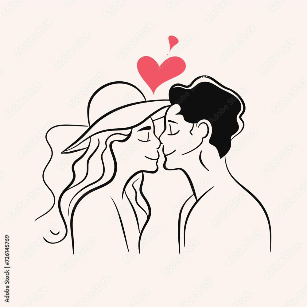 Outline graphic of love couple isolated background symbol Outline graphic of love couple isolated background symbol