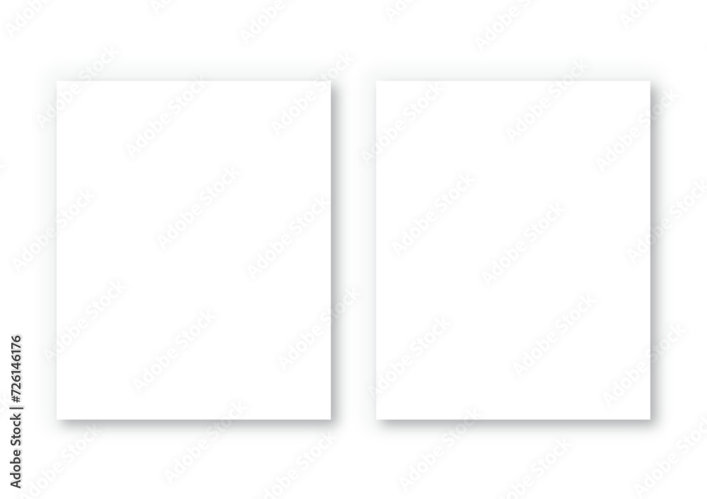 四角形の白い影のついたカードを含む図形の抽象的な背景。図形のレイアウトパターン。
