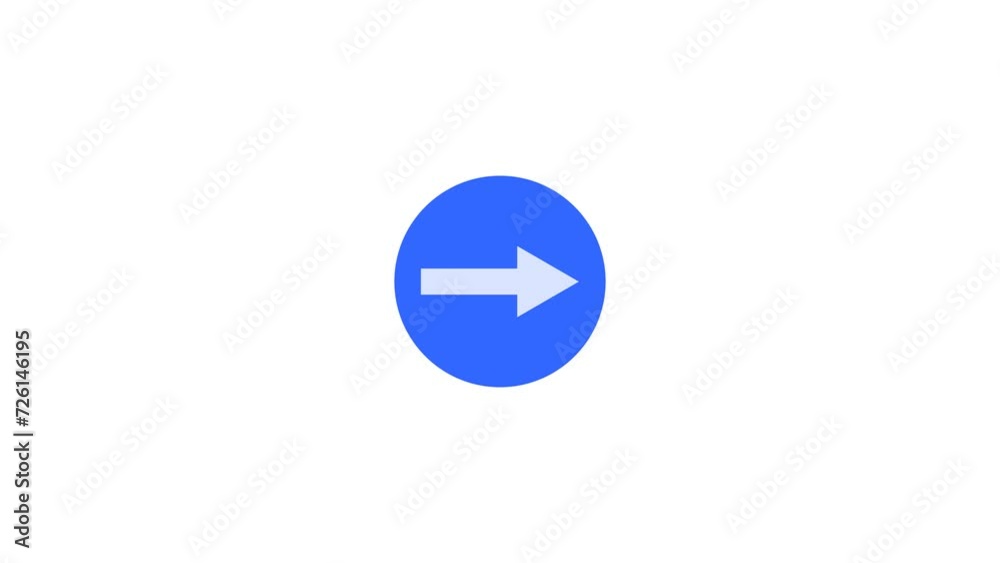 Right Turn Traffic Sign Icon Animation. Transparent background. 4K Video Right Turn Traffic Sign Icon Animation. Transparent background. 4K Video