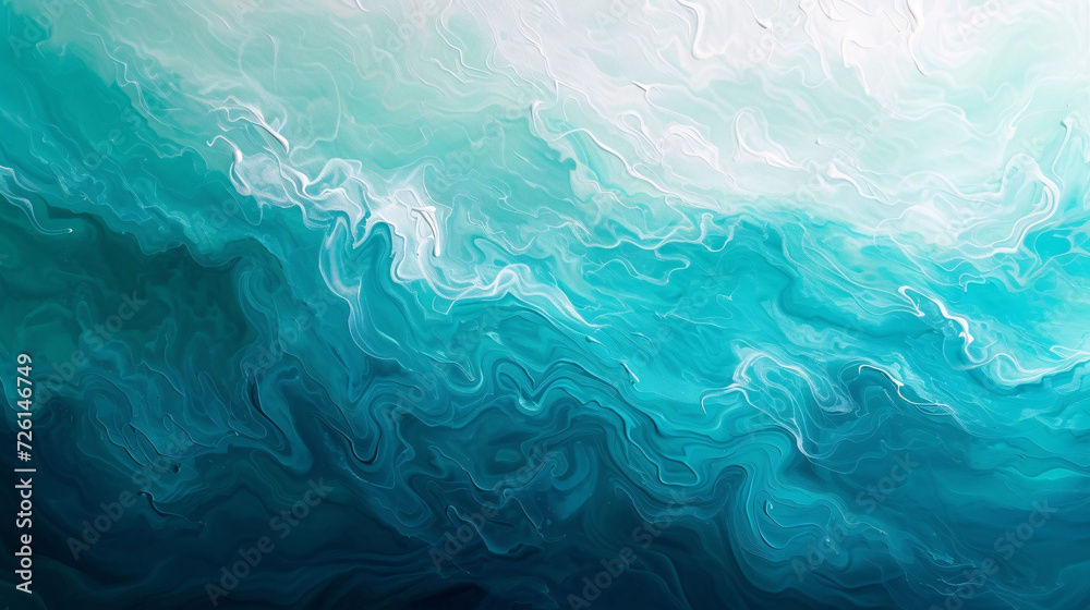 Abstract Turquoise Ocean Wave Texture