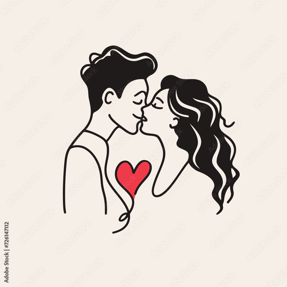Outline graphic of love couple isolated background symbol Outline graphic of love couple isolated background symbol