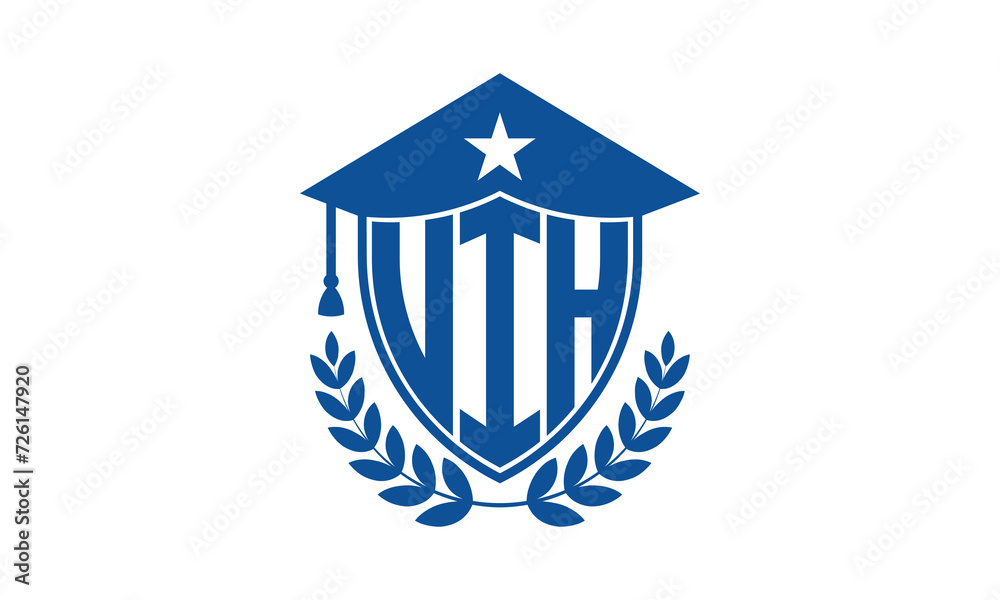 UIH three letter iconic academic logo design vector template. monogram, abstract, school, college, university, graduation cap symbol logo, shield, model, institute, educational, coaching canter, tech UIH three letter iconic academic logo design vector template. monogram, abstract, school, college, university, graduation cap symbol logo, shield, model, institute, educational, coaching canter, tech