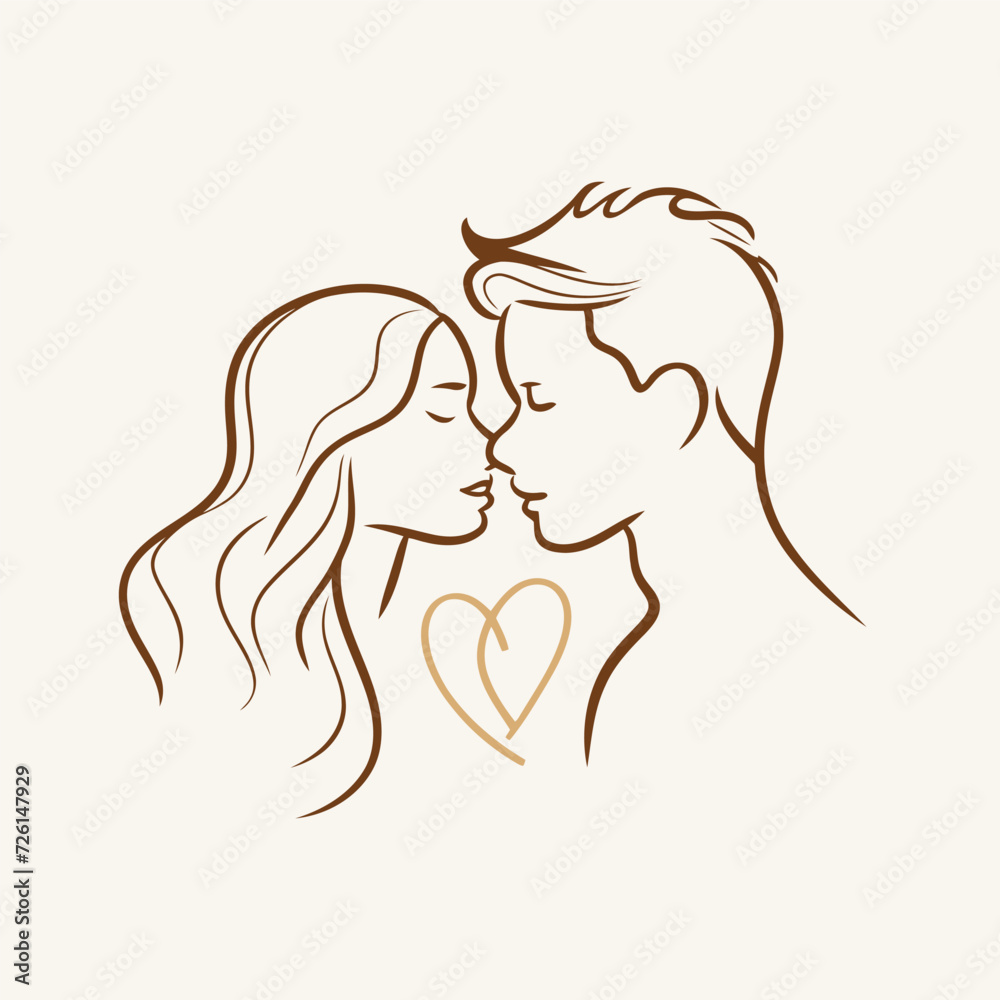 Outline graphic of love couple isolated background symbol Outline graphic of love couple isolated background symbol