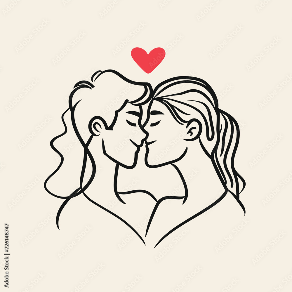 Outline graphic of love couple isolated background symbol Outline graphic of love couple isolated background symbol