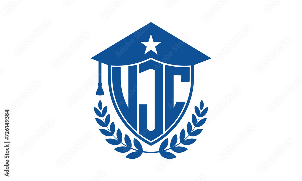 UJC three letter iconic academic logo design vector template. monogram, abstract, school, college, university, graduation cap symbol logo, shield, model, institute, educational, coaching canter, tech UJC three letter iconic academic logo design vector template. monogram, abstract, school, college, university, graduation cap symbol logo, shield, model, institute, educational, coaching canter, tech