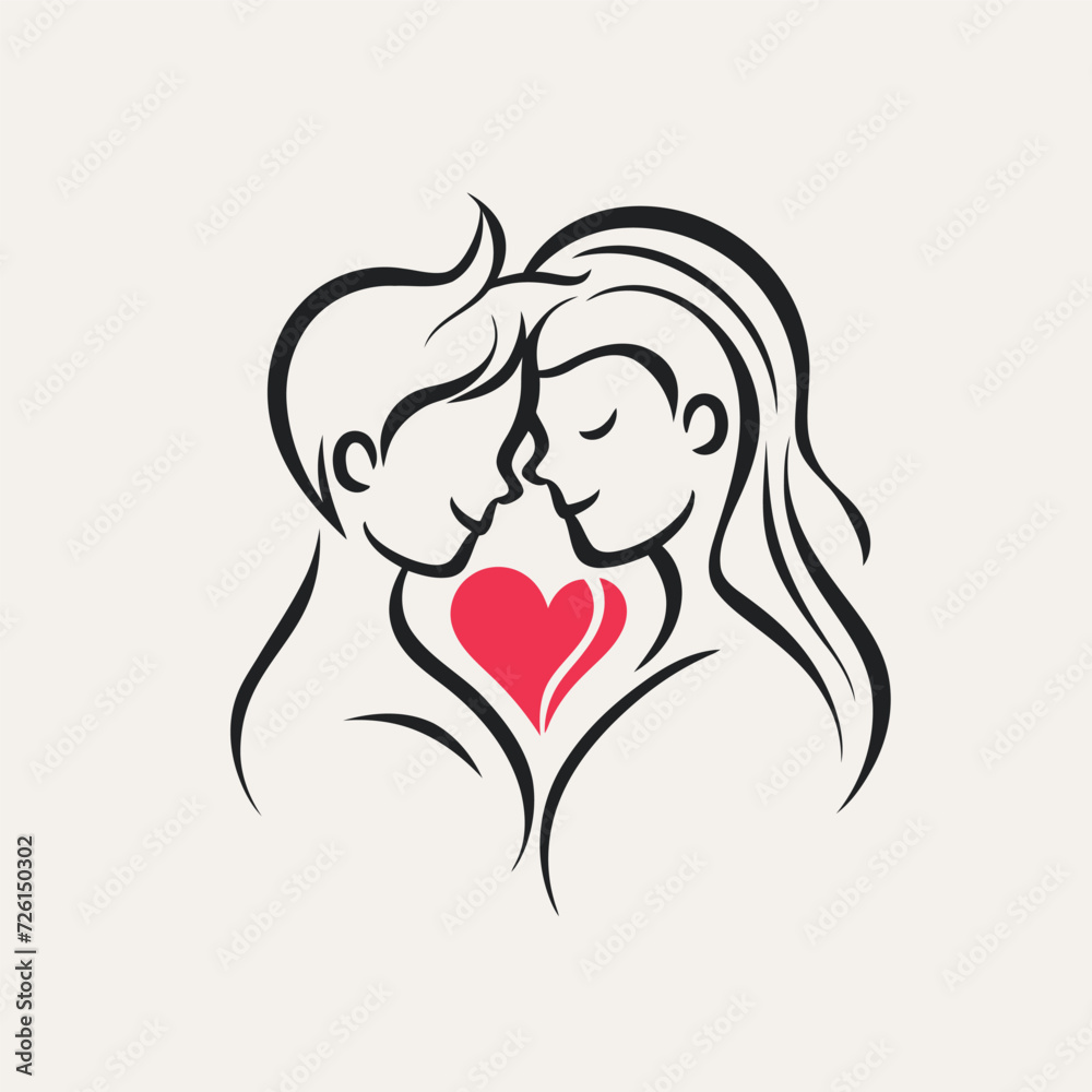 Outline graphic of love couple isolated background symbol Outline graphic of love couple isolated background symbol