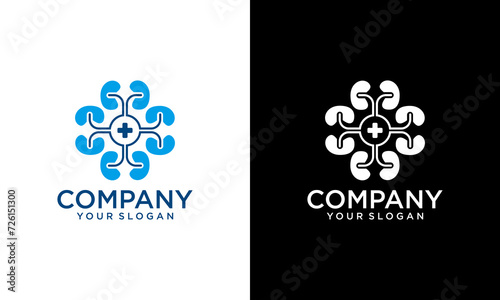 Creative Kidney care vector logo template. This design uses green and blue color. Suitable for medical business.