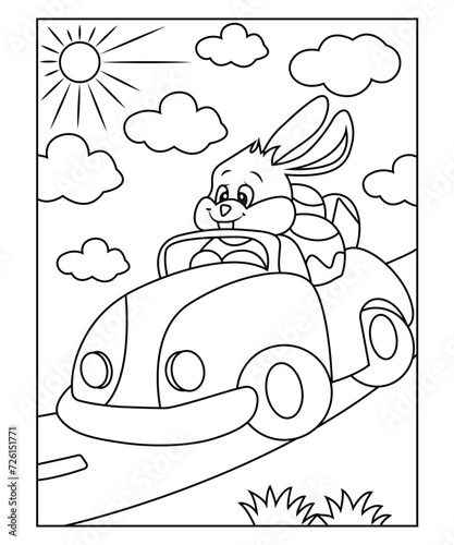 funny easter coloring page for kids