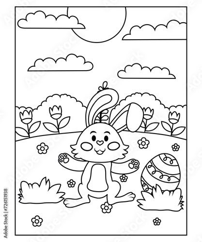 funny easter coloring page for kids
