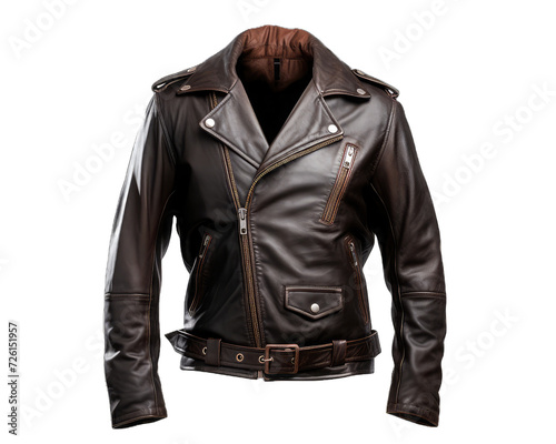 Leather jacket isolated on white png transparent background. © Jaikadesigns