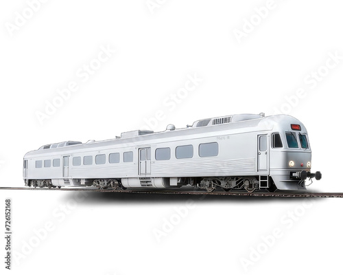 Running Train Isolated on white background. White Train on png background