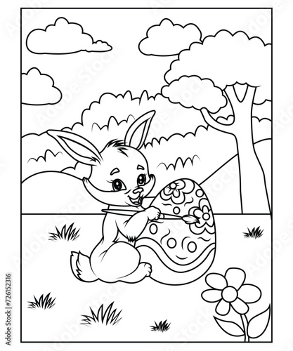 funny easter coloring page for kids
