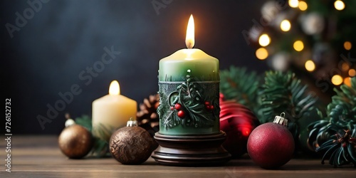 christmas still life with candle