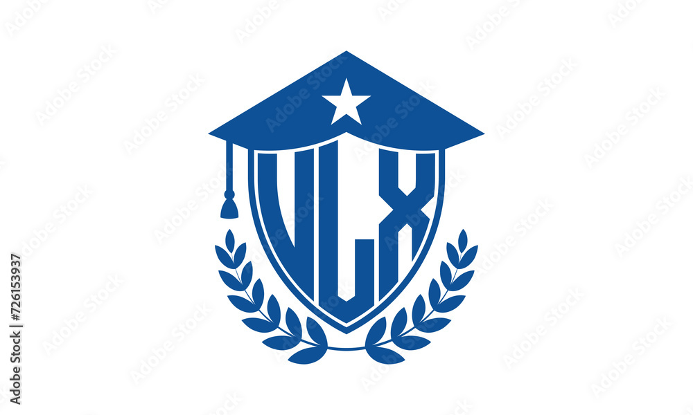ULX three letter iconic academic logo design vector template. monogram, abstract, school, college, university, graduation cap symbol logo, shield, model, institute, educational, coaching canter, tech ULX three letter iconic academic logo design vector template. monogram, abstract, school, college, university, graduation cap symbol logo, shield, model, institute, educational, coaching canter, tech