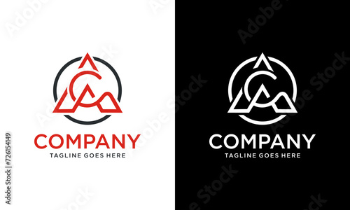 Creative Alphabet letters monogram icon logo CA or AC with a hidden arrow