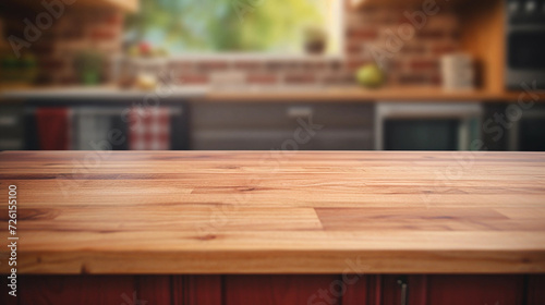 wooden table on blurred background