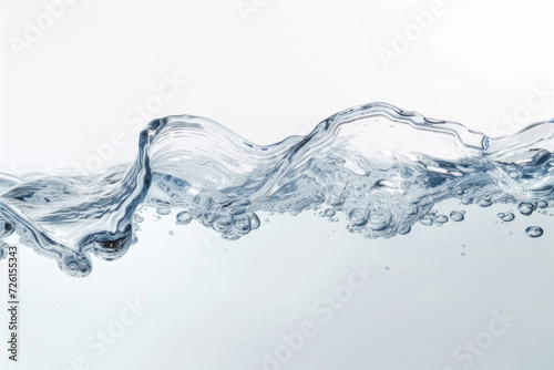 An isolated water wave on a pristine white background