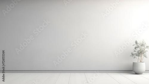 Contemporary minimalist empty interior with blank wall mock up