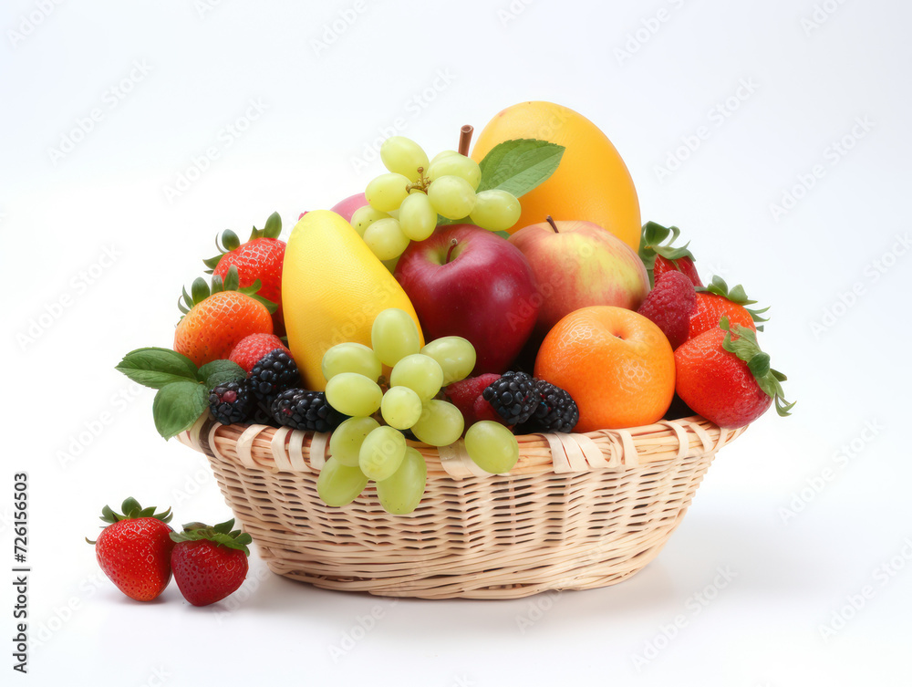 Mix fruit in basket Mix fruit in basket