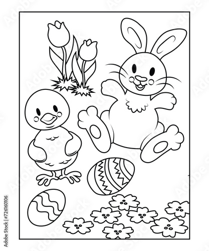 funny easter coloring page for kids