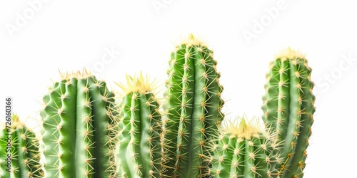 An Isolated Cactus Gracefully Displayed Against a Clean White Background.