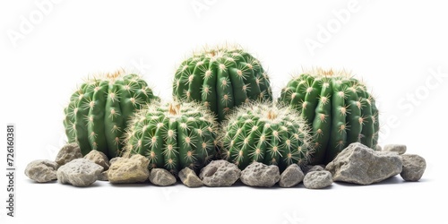 An Isolated Cactus Gracefully Displayed Against a Clean White Background.