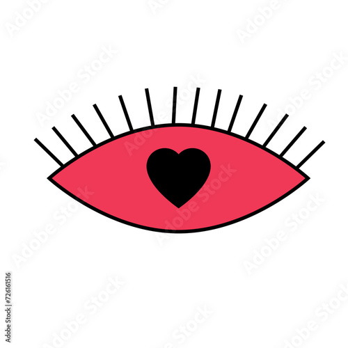 Beautiful Love Eye Vector Symbol Icon Illustration. 