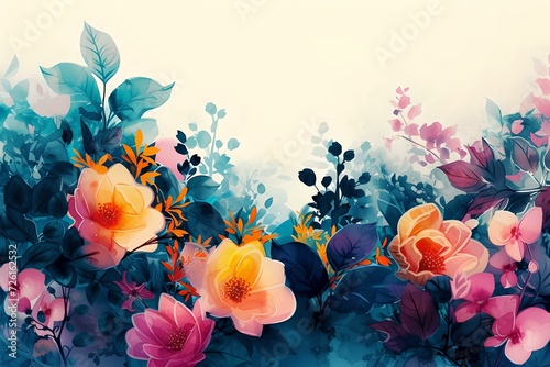 Vibrant floral display captured in artistic style, perfect for backgrounds or wallpapers. beautiful, serene, and colorful. AI © Irina Ukrainets