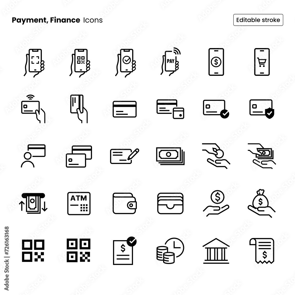 Payment, Finance Icon Set	
