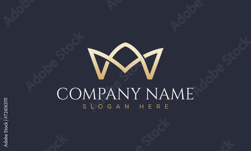 Minimalist Creative Luxury Regal Crown Emblem Logo Design