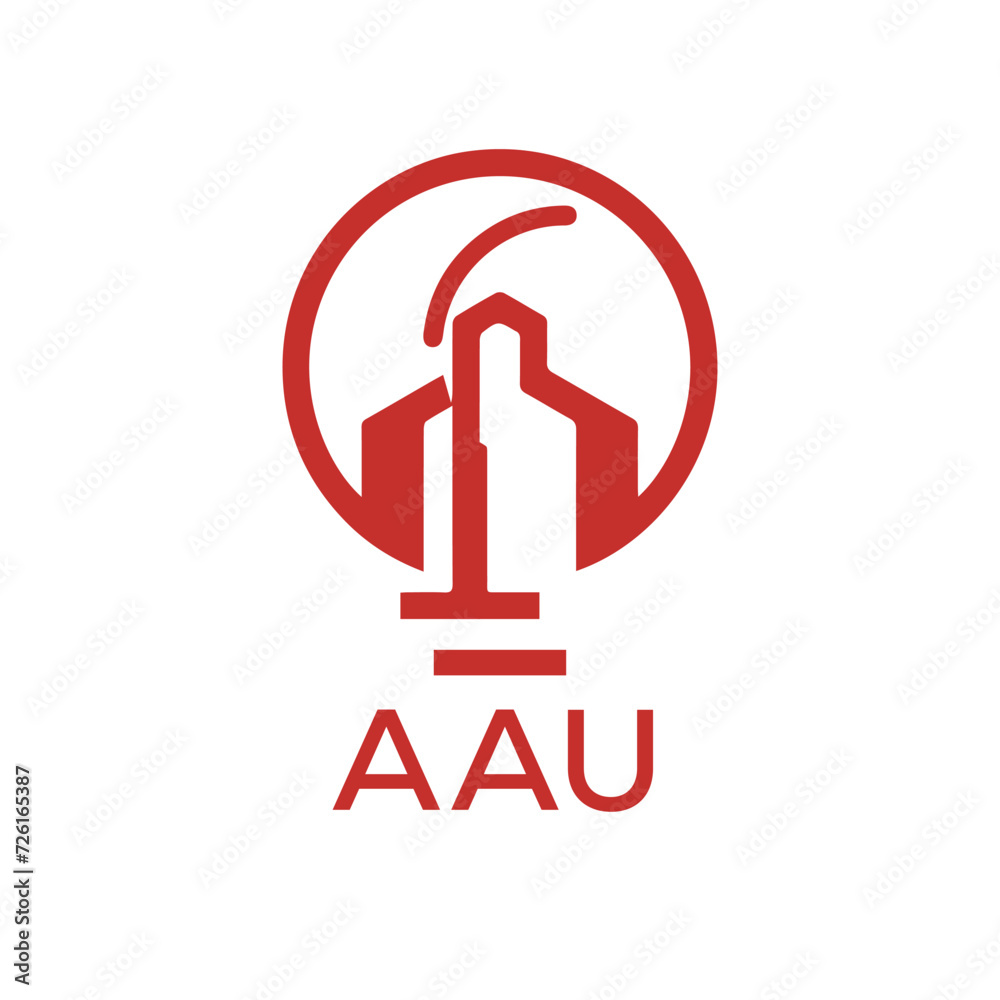 AAU Letter logo design template vector. AAU Business abstract connection vector logo. AAU icon circle logotype.
