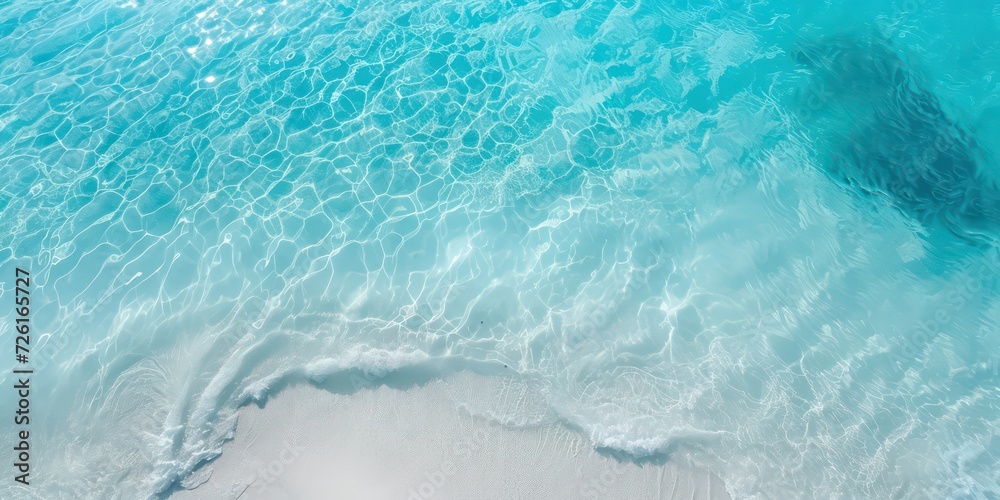 Beauty of a white beach from a top-down perspective, as if seen from underwater.