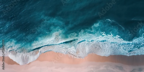 Beauty of a white beach from a top-down perspective, as if seen from underwater.